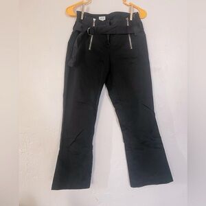 Y2K Cache Buckle-Zip Black Moto Pants